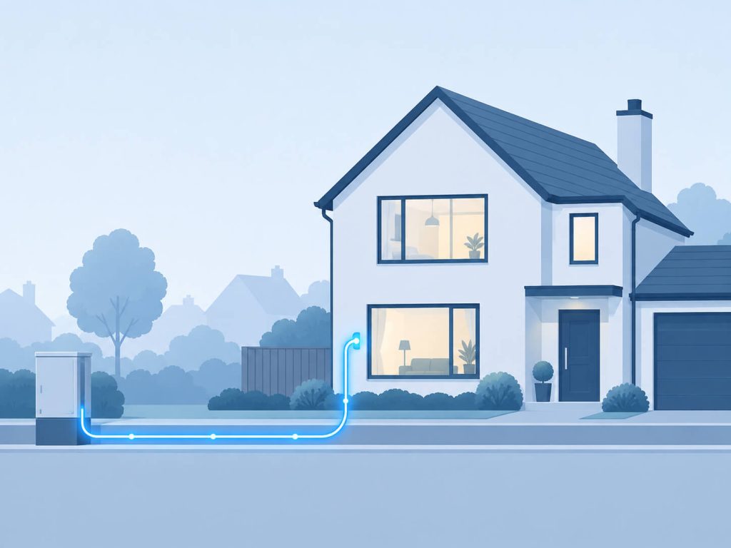 Full fibre broadband ONT installed in a modern UK home